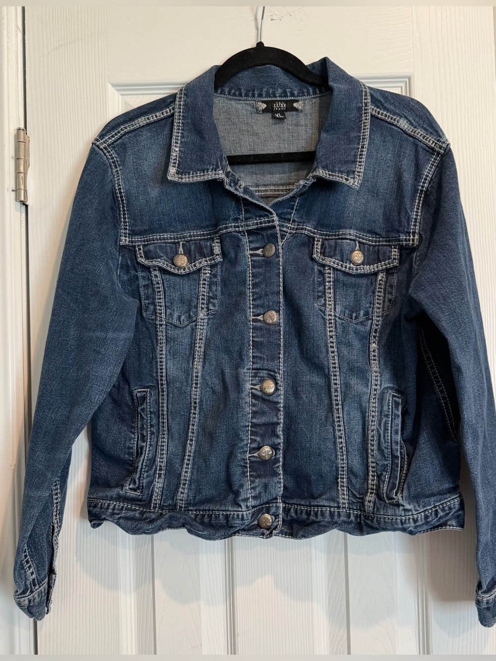 Tru Luxe Jeans Dark Blue Denim Jacket for Women